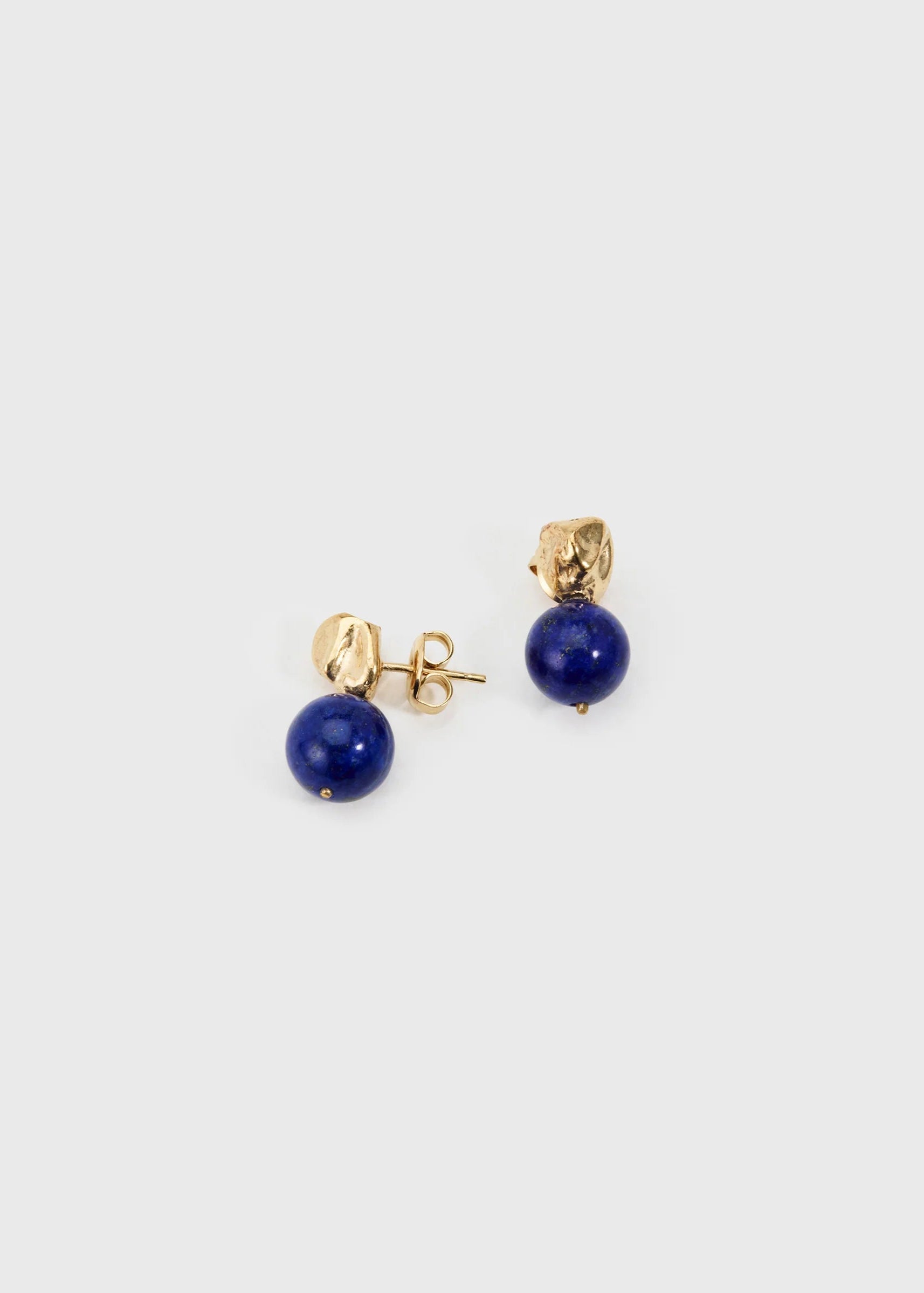 Stud and Lapis Drop Earrings