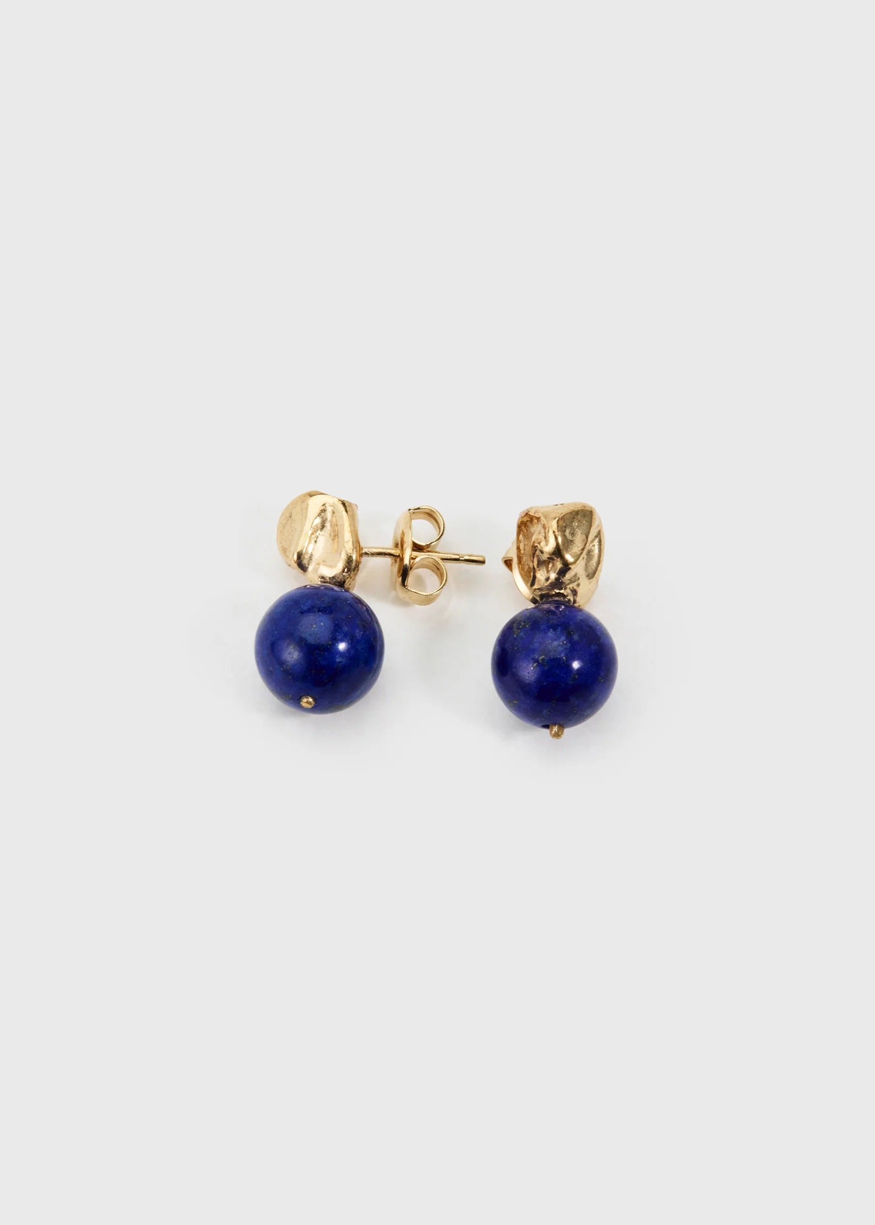 Stud and Lapis Drop Earrings